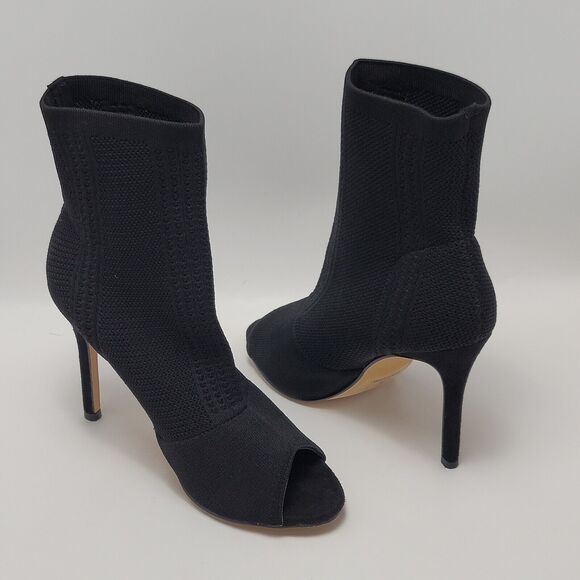 Catherine Malandrino Nitty Stretch Ankle Pull On Open Peep Toe Sock Heel Boot 9 - Picture 6 of 13